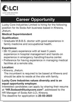maintenance-officer-power-services-mechanical-medical-superintendent-lucky-core-industries-limited-career-2023-big-0