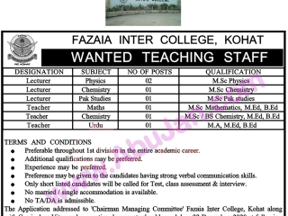 lecturers-teachers-required-fazaia-inter-college-kohat