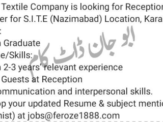 receptonist-front-desk-officer-textile-company-jobs-in-karachi
