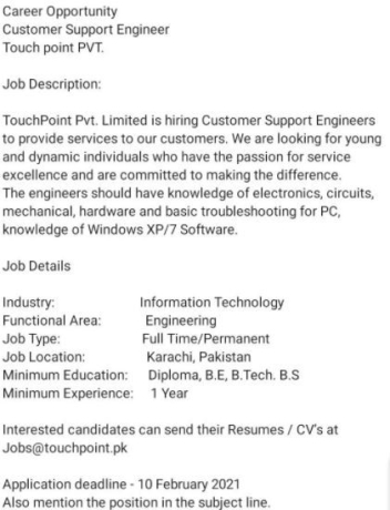 customer-support-engineers-touch-point-jobs-in-karachi-big-0
