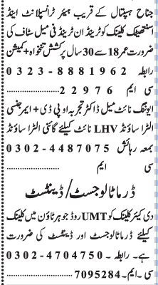 trend-in-trend-female-staff-ultra-sound-lhv-gynaeopd-emergency-dermatologist-dentist-medical-officer-jobs-in-lahore-big-0