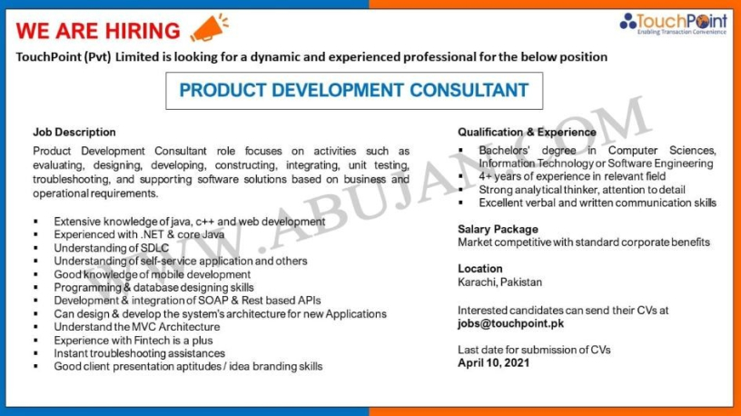 technical-support-engineer-software-product-develop-product-develop-consultantpre-sales-support-customer-support-touch-point-pvt-limited-big-4