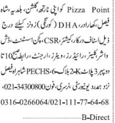 riders-waitersdishwasherkitchen-helper-csr-cashier-pizza-point-jobs-in-karachi-jobs-in-pakistan-restaurant-job-big-0