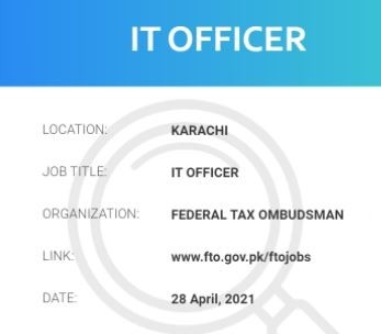 it-officer-it-jobs-federal-tax-ombudsman-faisalabad-karachi-lahore-sibbi-makran-nasirabad-zhob-quetta-big-0