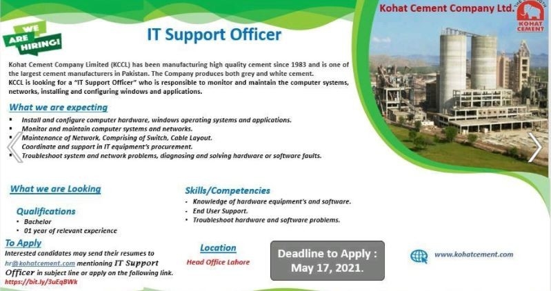 it-support-officer-kohat-cement-jobs-in-lahore-it-jobs-it-support-jobs-big-0