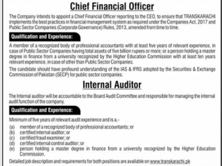 chief-financial-officer-internal-auditor-trans-karachi-jobs-in-karachi-jobs-in-pakistan-jobs-in-greenline