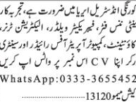 electrician-turnermaintenancefitterfabricator-weldercomputer-operatorrideraccounts-jobs-in-karachi