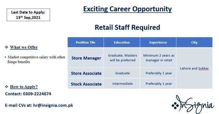 store-manager-store-associate-stock-associate-insignia-jobs-in-lahore-jobs-in-faisalabad-big-0