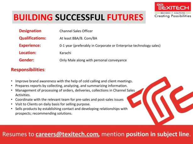 it-resident-engineer-office-credit-collection-control-channel-sales-officer-texi-tech-jobs-in-karachi-big-0