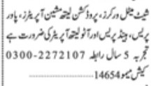 sheet-metal-workersproduction-lathe-machine-operators-power-press-hand-pressauto-lathe-operators-jobs-in-karachijob-in-pakistan-big-0