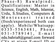 teachersenglishmathislamiaturdusstudiescomputers-montessori-trained-the-educators-bahria-campus-teachers-jobs-2021