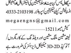 solar-technician-gas-wall-gunsetsupervisorelectmech-lathe-machine-milling-machine-weldingautocad-designer-industrial-jobs-in-karachi