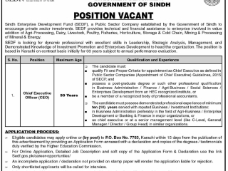 chief-executive-officer-ceo-sindh-enterprise-development-fund-sedf-govt-jobs-government-jobs-2022