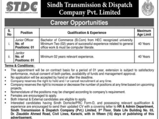 junior-officer-janitor-sindh-transmission-dispatch-company-pvt-limited-stdc-latest-jobs-in-sindh-2022-jobs-in-karachi-govt-jobs
