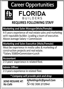 marketing-sales-manager-executive-accountant-admin-officer-florida-builders-latest-sales-jobs-in-karachi-2022-marketing-jobs-in-karachi-big-0