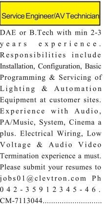 service-engineerav-technician-clevtron-latest-jobs-in-lahore-2022-recent-career-in-technician-field-big-0
