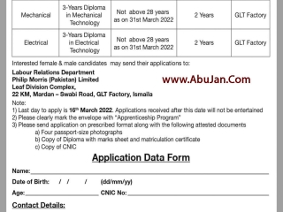 mechanical-electrical-apprenticeship-program-glt-factory-mardan-philip-morris-pakistan-limited-jobs-in-mardan-2022