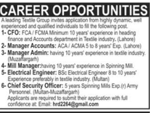 cfo-manager-account-manager-admin-mill-manager-electrical-engineer-chief-security-officer