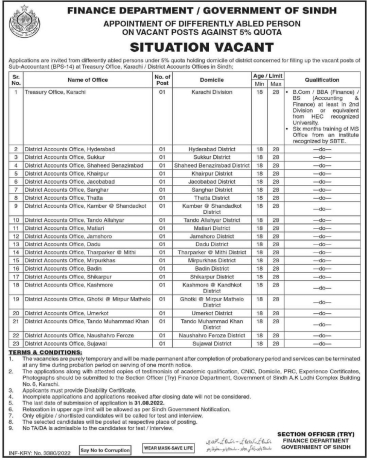 treasury-office-district-accounts-office-finance-department-sindh-vacancies-for-sub-accountant-2022-big-0