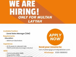 zonal-sales-manager-zsm-gourmet-pakistan-jobs-in-layyah-multan-2022