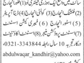 incharge-floor-finishing-quality-store-fabrication-assistant-assistant-production-manager-assistant-accountant